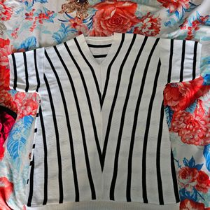 White Lines Stretchable Shirt