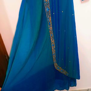 Peacock Blue Double Shade Kurta