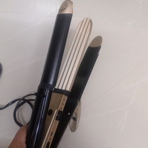 Hair Straightener + Crimper + Curler