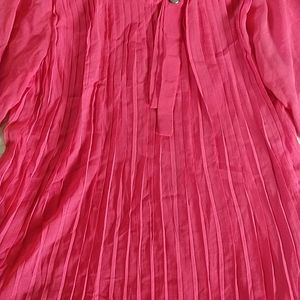 Pink Pleated Top