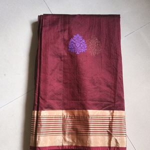 Maroon Saree With Blouse