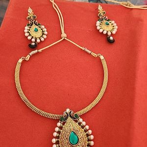 Ethnic Necklace Set with Earrings