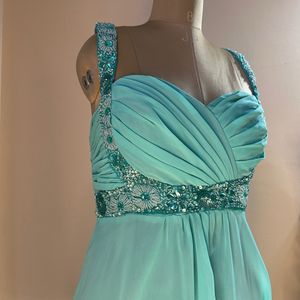 Green Embellished Skater Dress