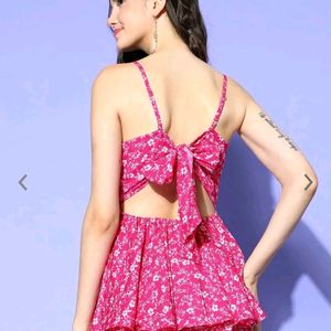 Pink Sphagetti Playsuit