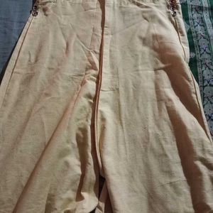 White Golden Kurta Pant Set