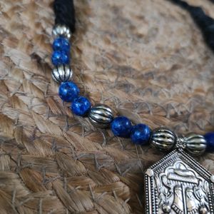 Original Lapis Lazuli And German Silver Choker