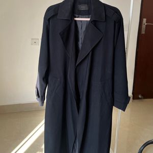 Indigo Blue Longline Front open Trench