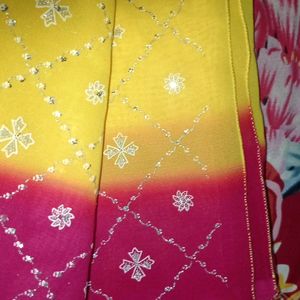 Trend New Style Yellow And Pink Combination Saree