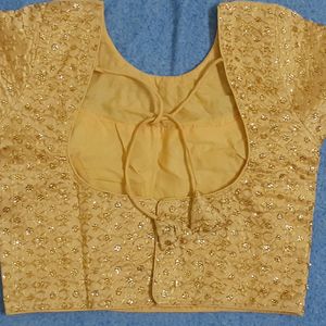 New Golden Net Blouse With Heavy Work