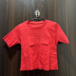 Red Basic Crop Top