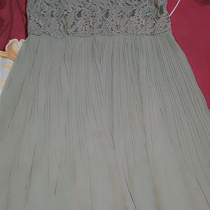 Grey Lace Pearl Dress