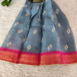 Grey Printed Ethnic Skirt With Blouse ( Girl's)