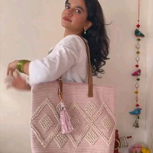 Anouk Pink Aesthetic Desi Tote Side Bag