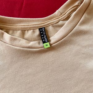 Tokyo Talkies Beige Fitted Top