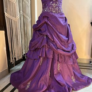 Purple Heavy Embellished Gown