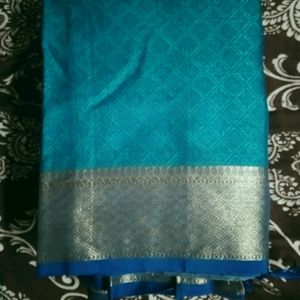 Blue Colour Fancy Pattu Saree