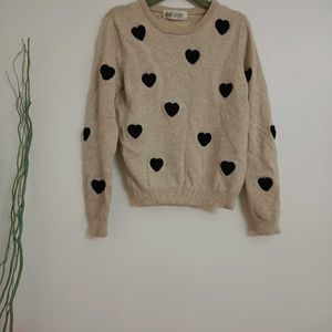 Cardigan Sweater Heart Shaped