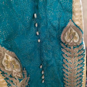 Turquoise Blue And Golden  Totally New Kurta