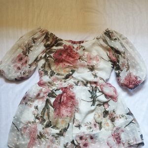 FLORAL SWEET PINK FLOWER Chiffon TOP