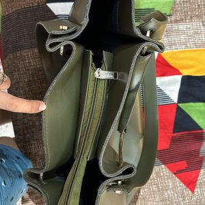 Olive green Handheld Handbag