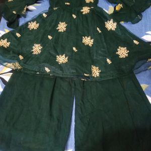 Designer Frock With Plazo For Mehndi Occasions