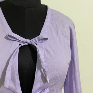Lavender Front Tie Top