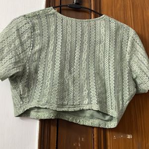 Sage Green Crop Top