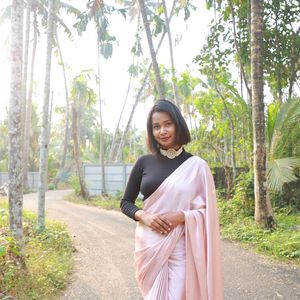 A Rose Gold Satin Saree