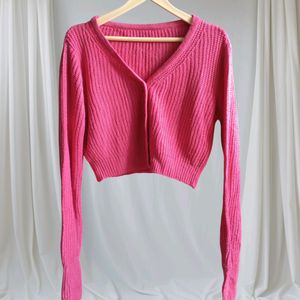 Pink Knit Cardigan