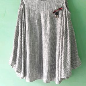 Women Grey Ponchu Top