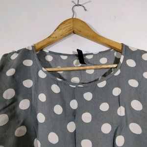 Chic Grey PolkaDots Party Top