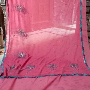 Pink Colour Saree Light Weight