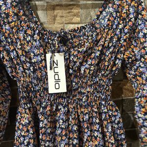 Zudio Flowers printed Navy Blue Frock