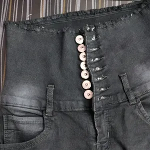 High Waist Jeans With 9 Buttons