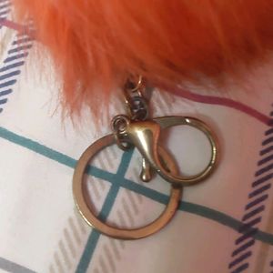 Faux Fur Pompom Handbag Keychain