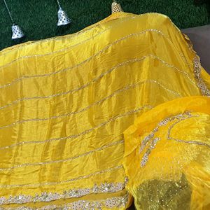 Beautiful bright yellow saree