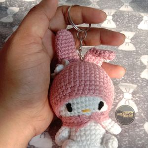 Cartoon Character Melody Crochet Keychain