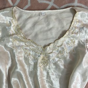 grandma satin top for lounge or sleepwear