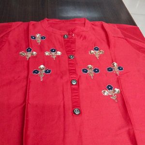 Red Silk Kurti