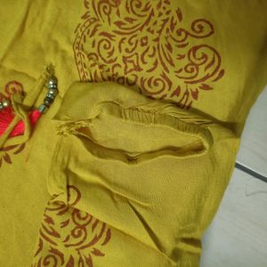 Mustard Yellow Short Kurti Top