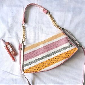 multi colour sling bag.