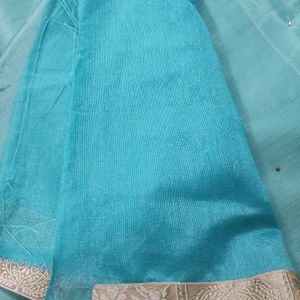 Lace Border Saree With Blouse Piece