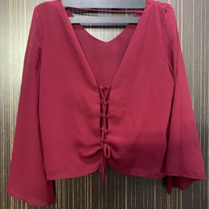 Maroon crisscross top