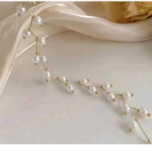 Brass Plated Sterling Pearl Necklace