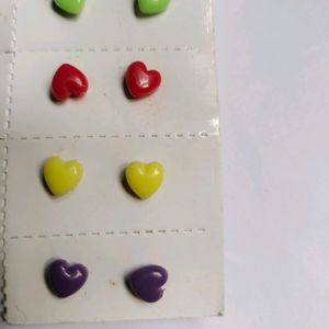 Beautiful Colourful Heart Earrings Set-6