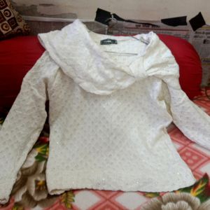 Wool Top With Full Neck Design