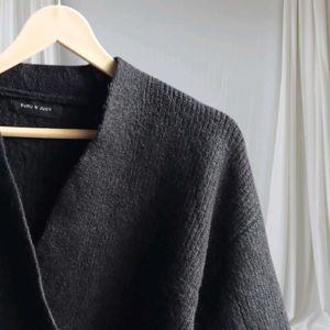 Black Wrap Sweater