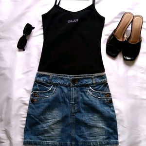 Cute Blue Denim Skirt