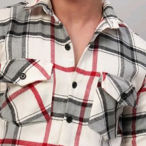 Wool Men Checked Shirt