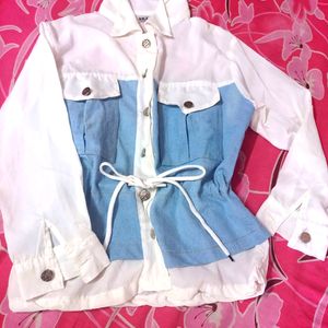 ARJ Fashion Women Solid Casual Light Blue Shirt